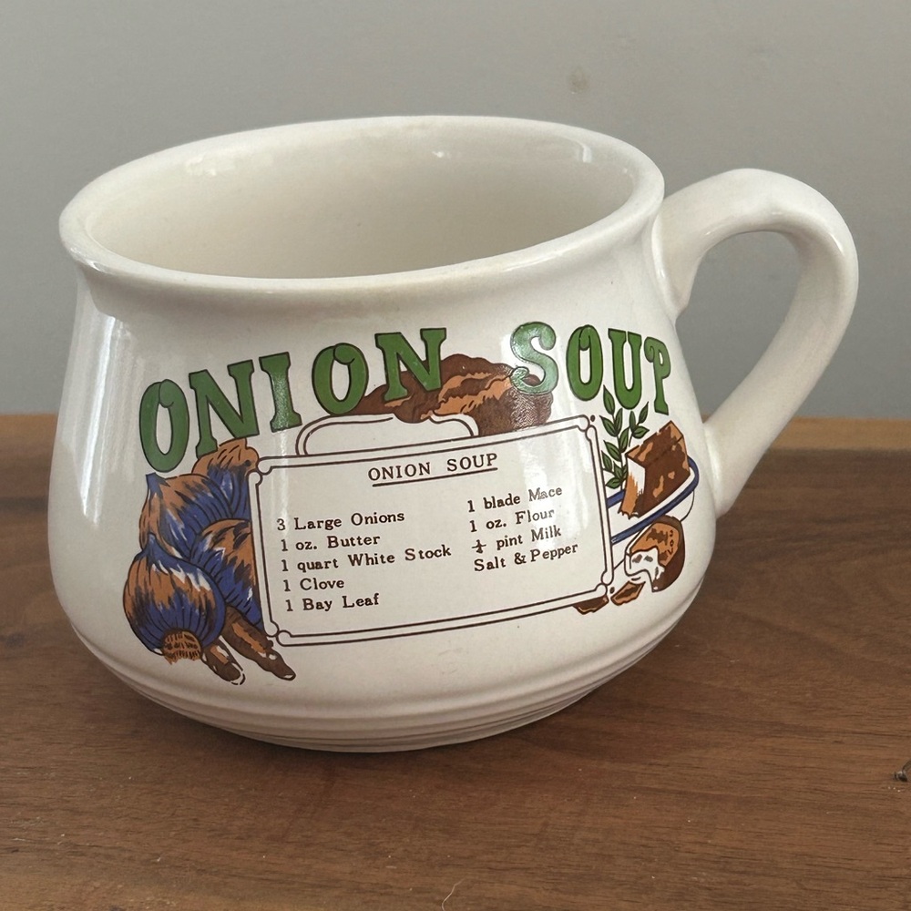 Vintage Onion Soup Mug with Recipe